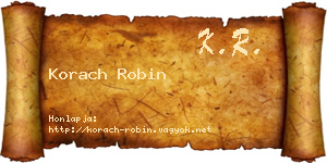 Korach Robin névjegykártya